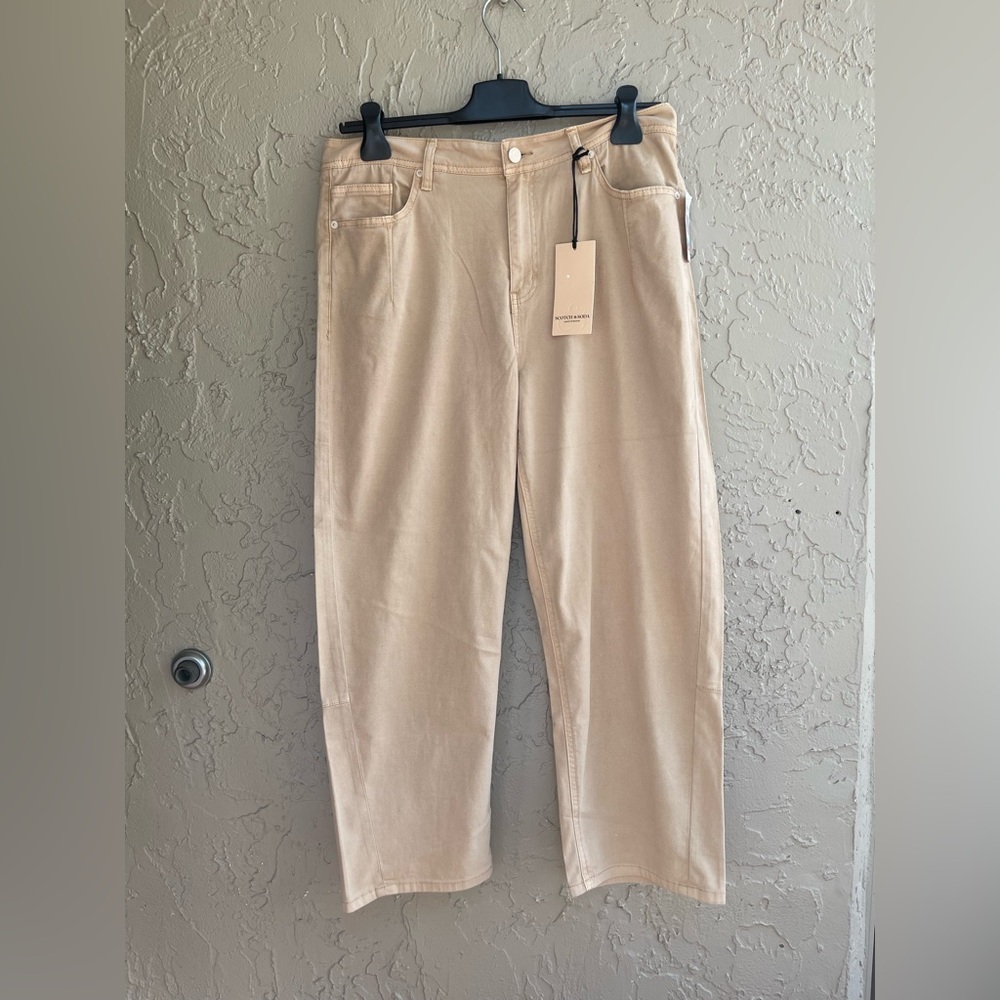 Scotch & soda The current highest rise barrel jeans NWT Size 31 / 12 Tan Camel